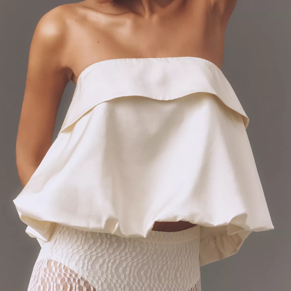 ANTHROPOLOGIE Cream Strapless Women's Top